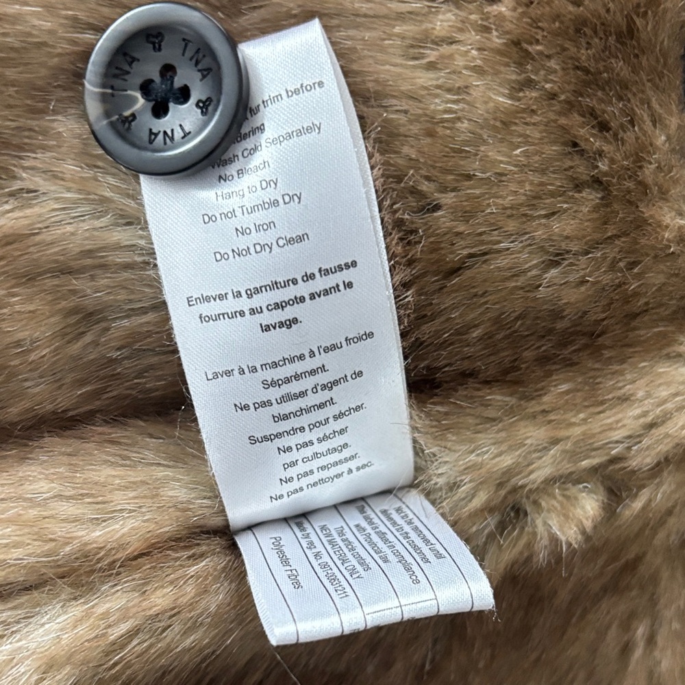 TNA Gray Military Jacket with Faux Fur Lining - Size Small - Picture 9 of 10